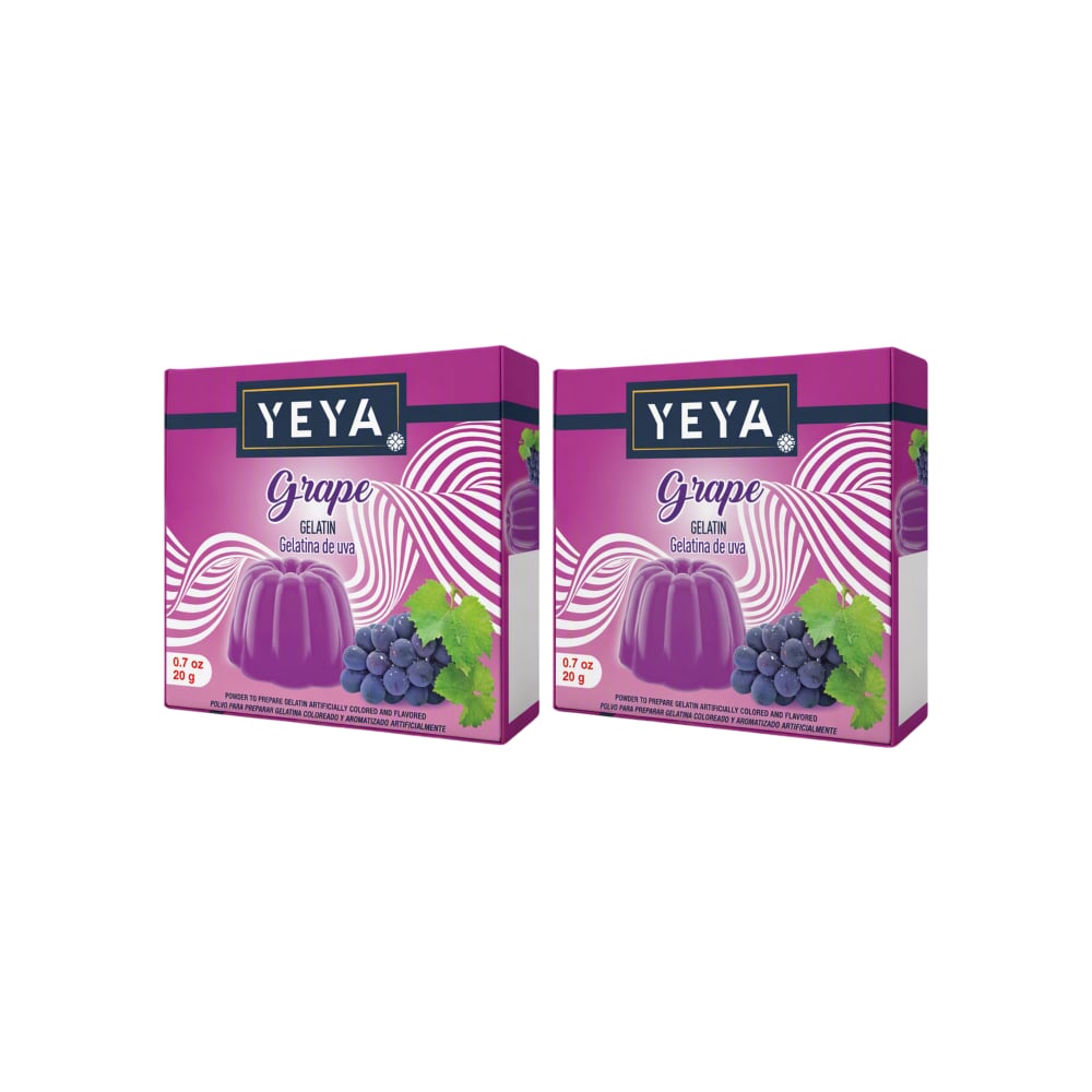 Gelatina sabor uva YEYA (2 x 20 g) - Imagen 1