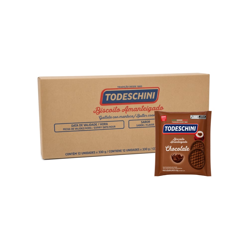 Galletas de mantequilla con sabor a chocolate Todeschini (12 x 330 g / 11.64 oz) - Imagen 1