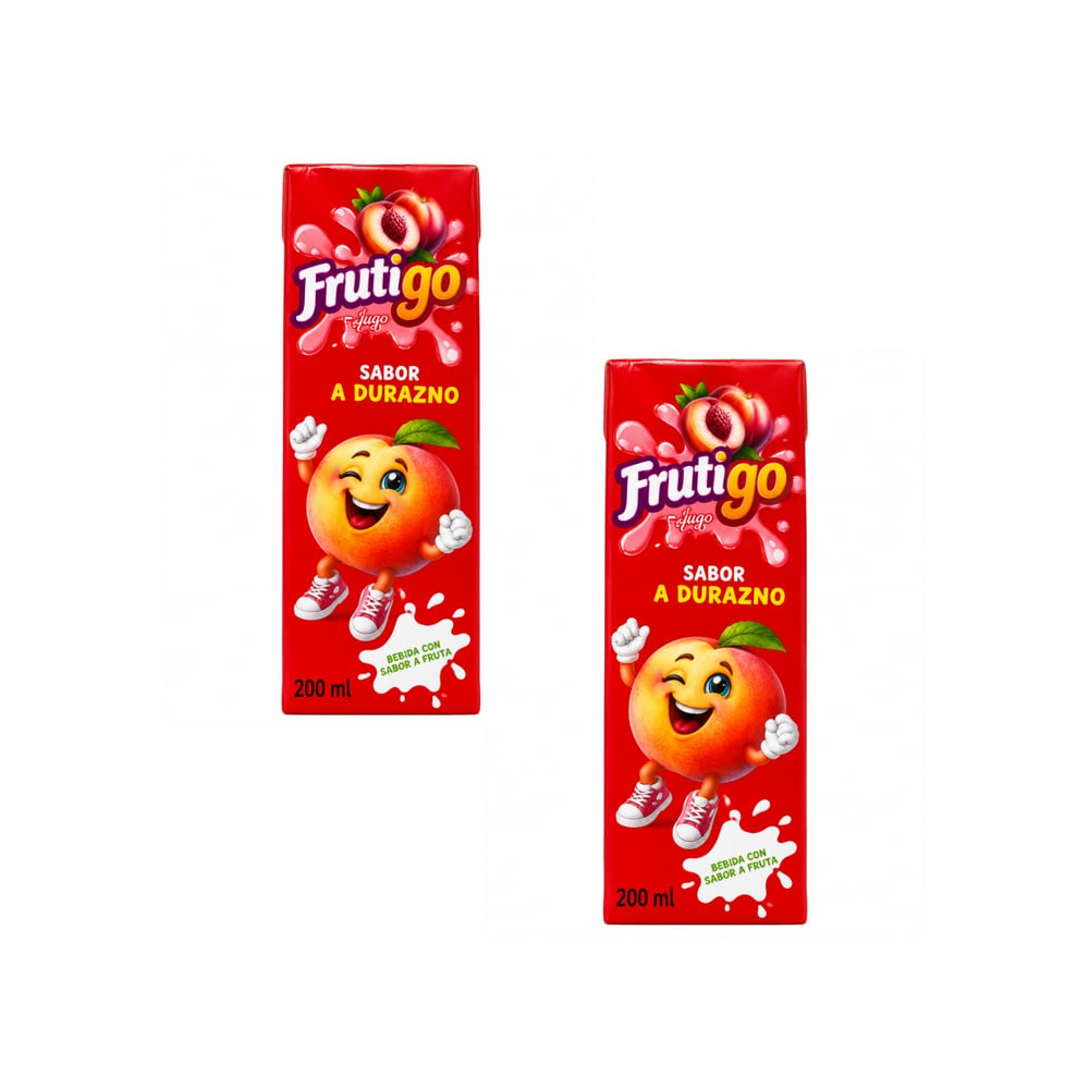 Jugo sabor a durazno Frutigo (2 X 200 ml / 6.76 fl oz) - Imagen 1