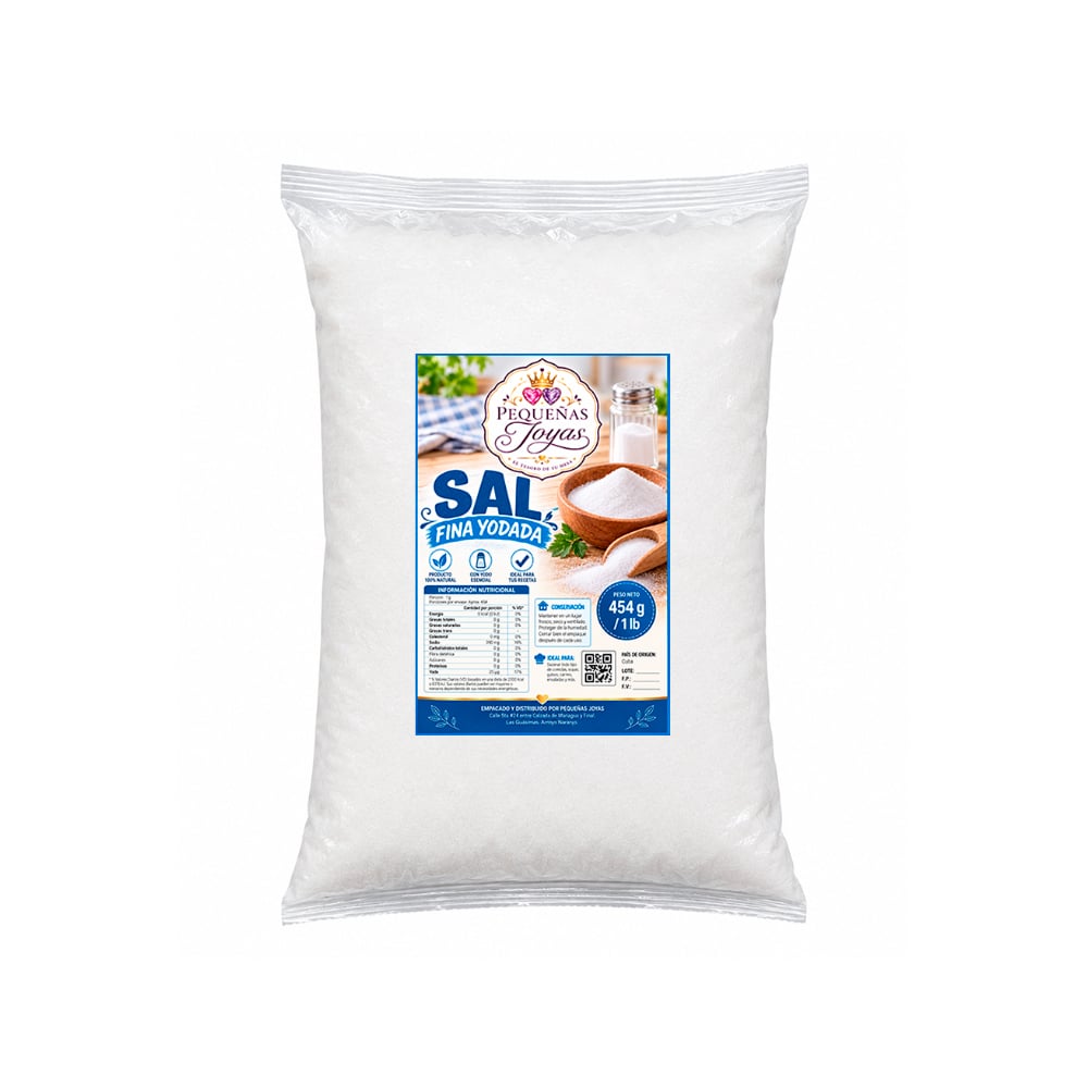 Sal fina yodada Pequeñas Joyas (454 g / 1 lb) - Imagen 1