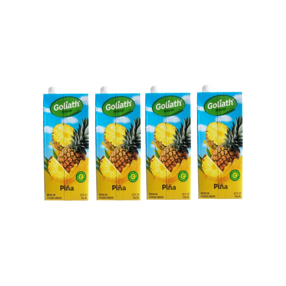 Jugo sabor piña Goliath (4 x 946 ml / 32 fl oz) - Imagen 1