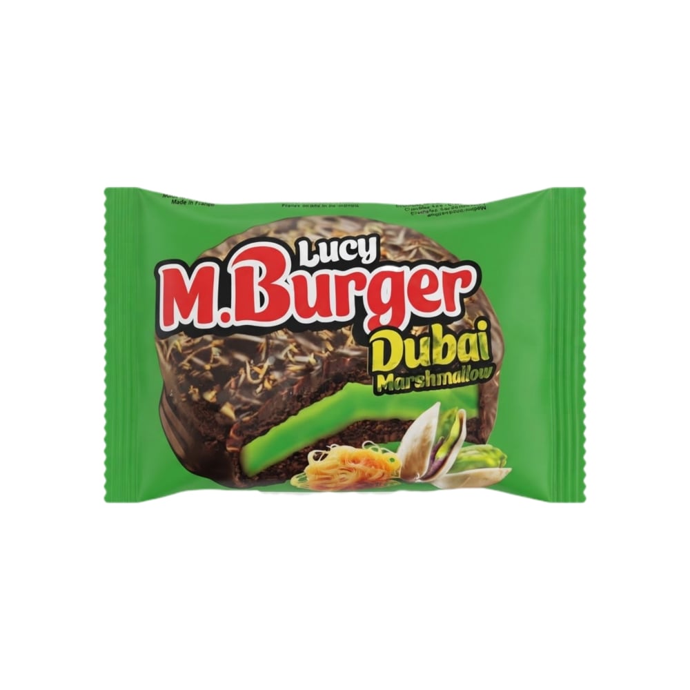 Alfajor de chocolate relleno de crema de pistacho y malvavisco M. Burger Simsek (40 g / 1.41 oz) - Imagen 1