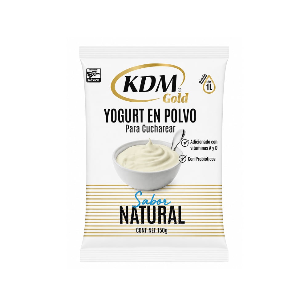 Yogurt en polvo para cucharear sabor natural KDM Gold (150 g / 5.29 oz) - Imagen 1