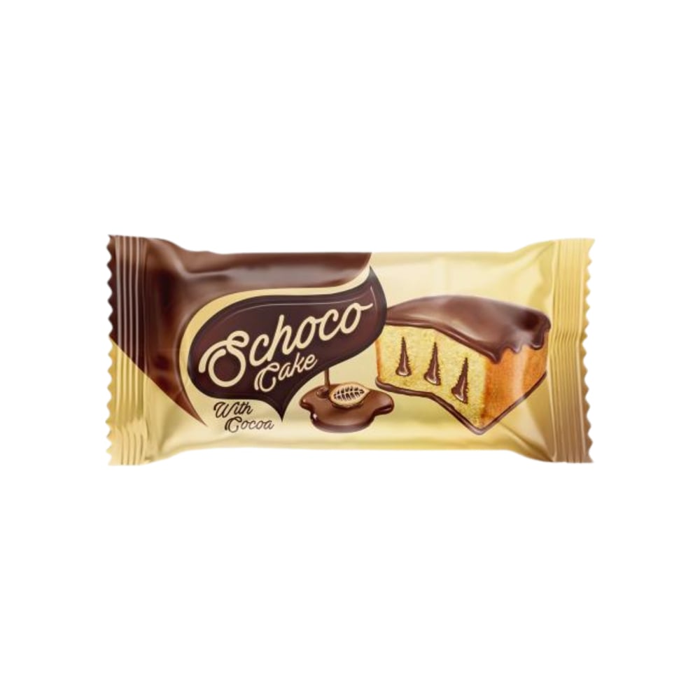 Pastel relleno con salsa de cacao cubierto de chocolate con leche Schoco Cake Ani (40 g / 1.41 oz) - Imagen 1