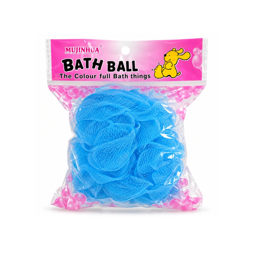 Esponja de baño tipo malla azul Mujinhua (1 U) - Imagen 1