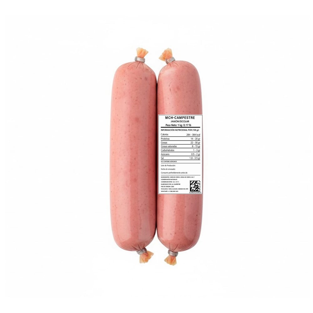 Jamón escolar MCH Campestre (1 kg / 2.17 lb) - Imagen 1