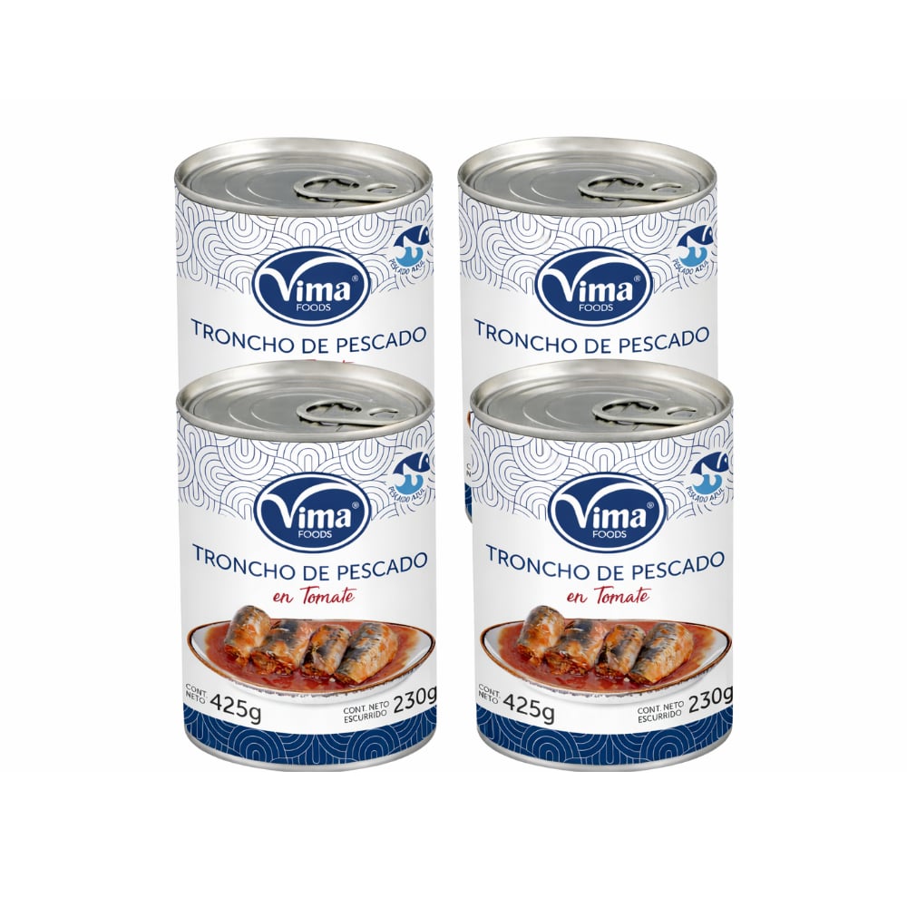 Troncho de pescado en tomate Vima Foods (4 x 425 g) - Imagen 1