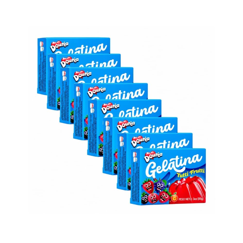 Gelatina con sabor a tutti frutti Dounia (8 x 85 g / 3 oz) - Imagen 1