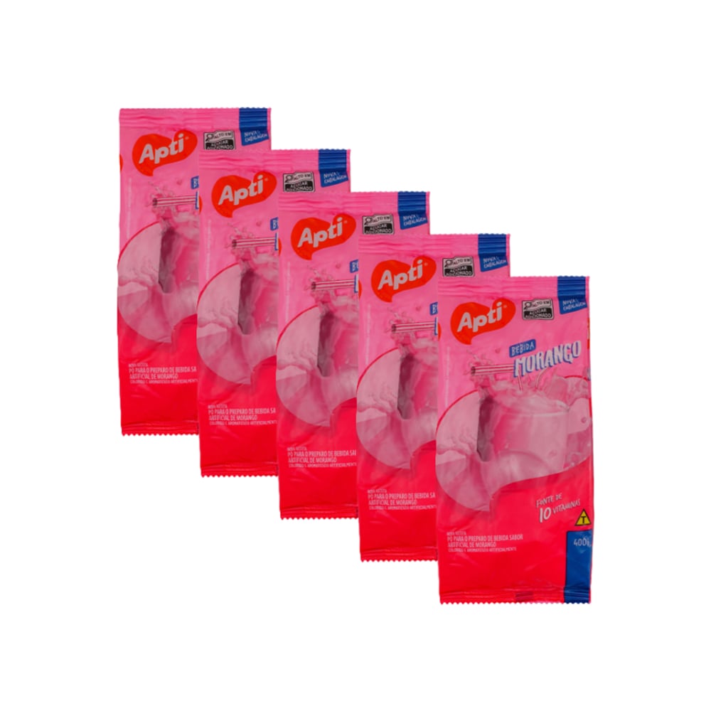 Fresa en polvo instantánea con vitamina (5 x 400 g / 14.1 oz) - Imagen 1