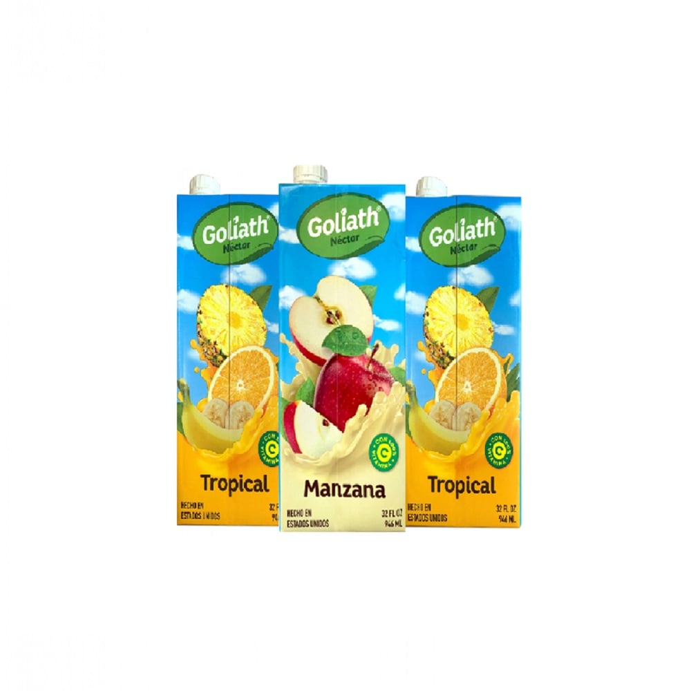 Jugos mixtos sabor a manzana + tropical Goliath - Imagen 1