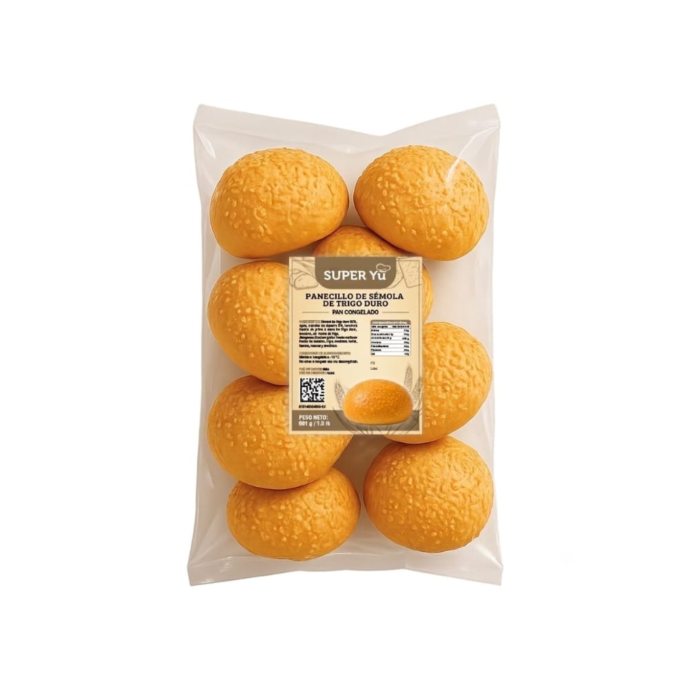 Panecillo de sémola de trigo duro congelado Super YU (681 g / 1.5 lb) - Imagen 1