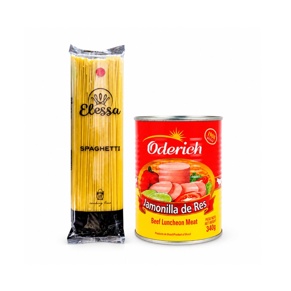 Espaguetis Elessa (500 g / 1.10 lb) + Jamonadilla de res Oderich (340 g / 0.75 lb) - Imagen 1