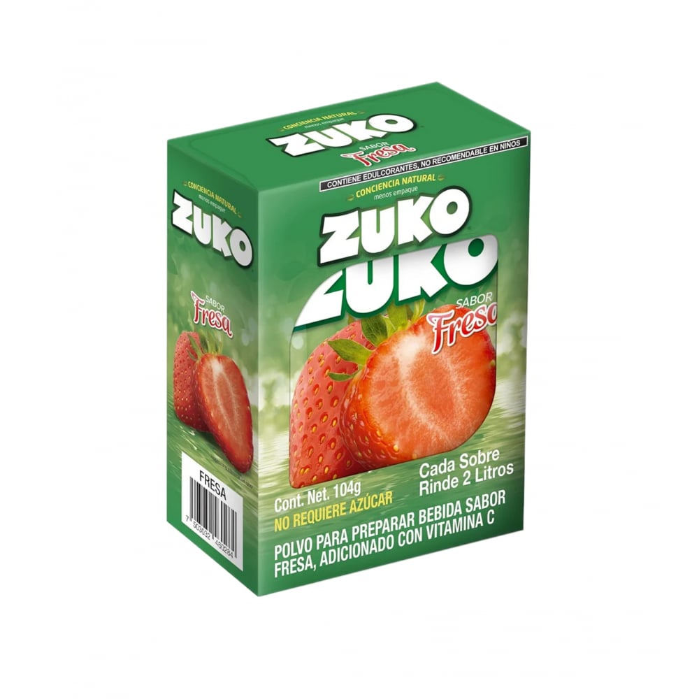 Refresco instantáneo sabor fresa Zuko (104 g / 3.67 oz) - Imagen 1