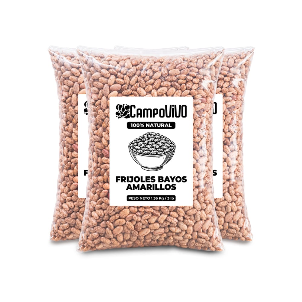 Frijoles bayos amarillos Campo Vivo (3 x 1.36 kg / 3 lb) - Imagen 1