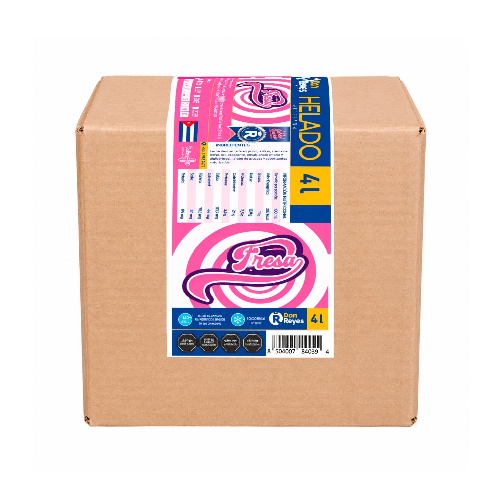 Helado artesanal sabor fresa Don Reyes (4 L) - Imagen 1