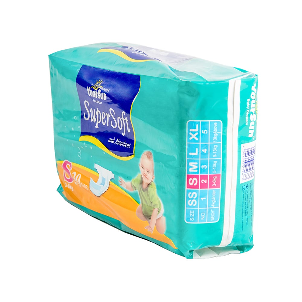 Pañales desechables para bebé de 3 - 6 kg talla S YourSun (30 U) - Imagen 1