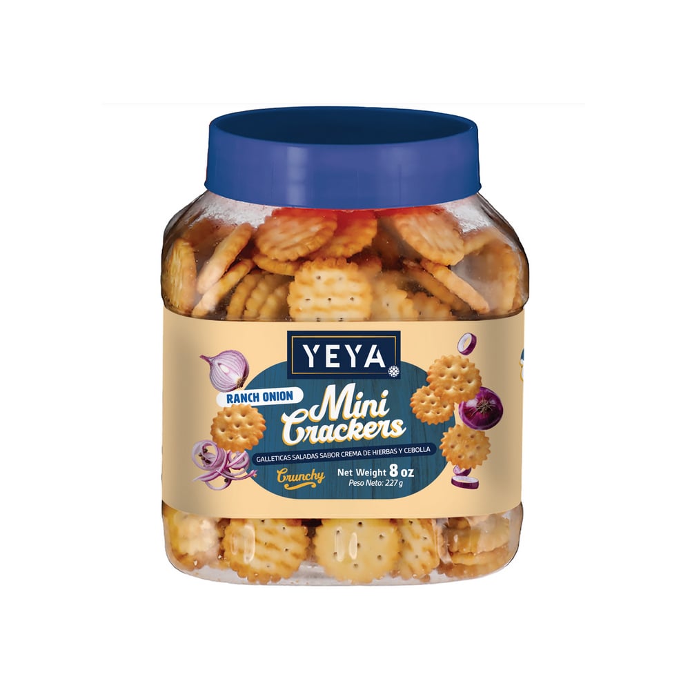 Galleticas saladas sabor crema de hierbas y cebolla YEYA (227 g / 8 oz) - Imagen 1
