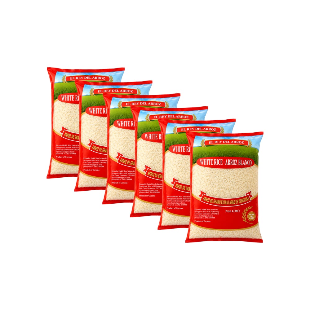 Arroz blanco de grano extra largo El rey del arroz (6 x 1 kg / 2.2 lb) - Imagen 1