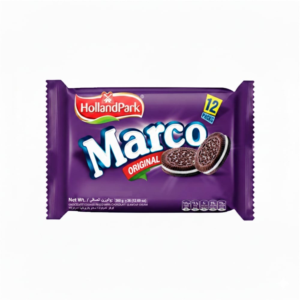 Galletas de chocolate con relleno sabor vainilla Marco Holland Park (360 g / 12.69 oz) - Imagen 1