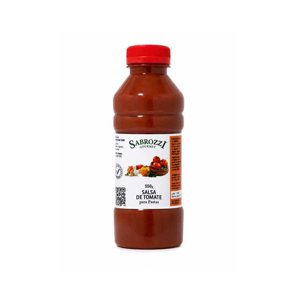Salsa de tomate para pastas Sabrozzi (550 g / 1.21 lb) - Imagen 1