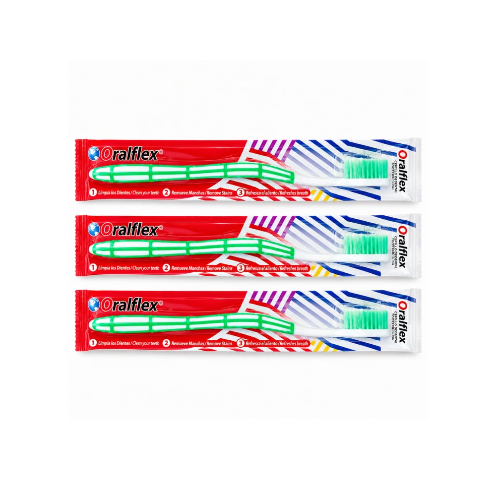 Cepillo de dientes verde Oralflex (3 x 1 U) - Imagen 1