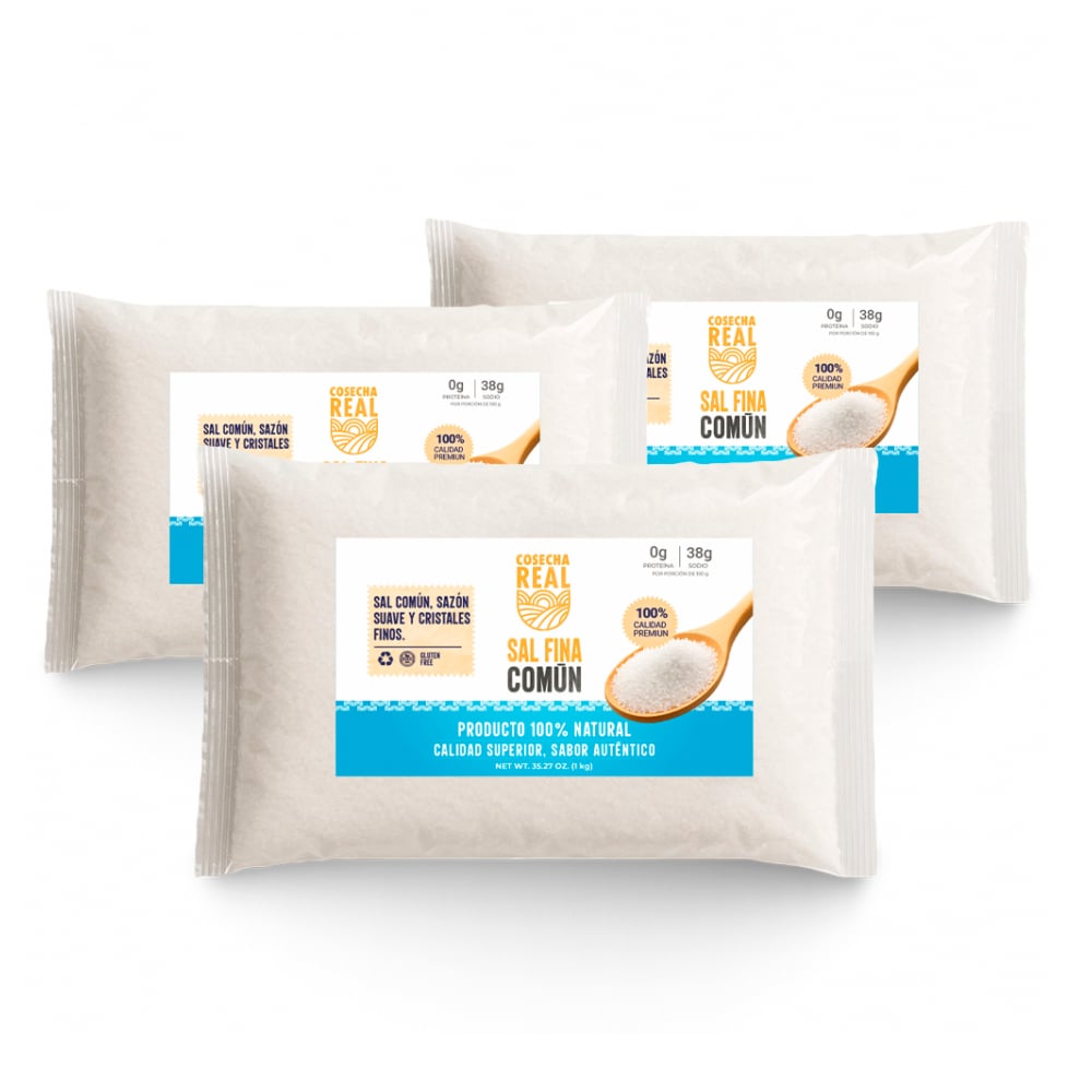Sal fina común Cosecha Real (3 x 1 kg / 2.2 lb) - Imagen 1