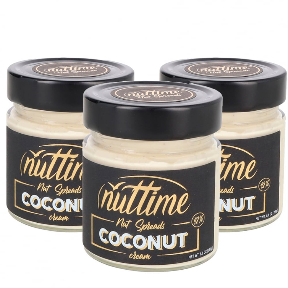 Crema de coco para untar Nuttime (3 x 250 g / 8.80 oz) - Imagen 1