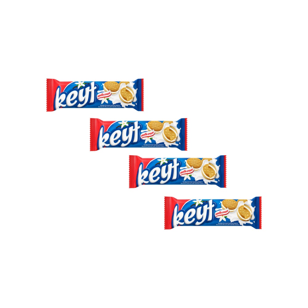 Galleta sándwich con crema de vainilla Keyf Golda (4 X 50 g / 1.76 oz) - Imagen 1