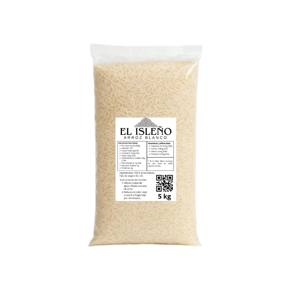 Arroz blanco El Isleño (5 kg / 11.02 lb) - Imagen 1