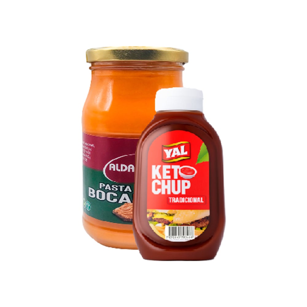 Ketchup tradicional Val (400 g / 14.11 oz) + Pasta para bocaditos Aldaketa (465 ml) - Imagen 1