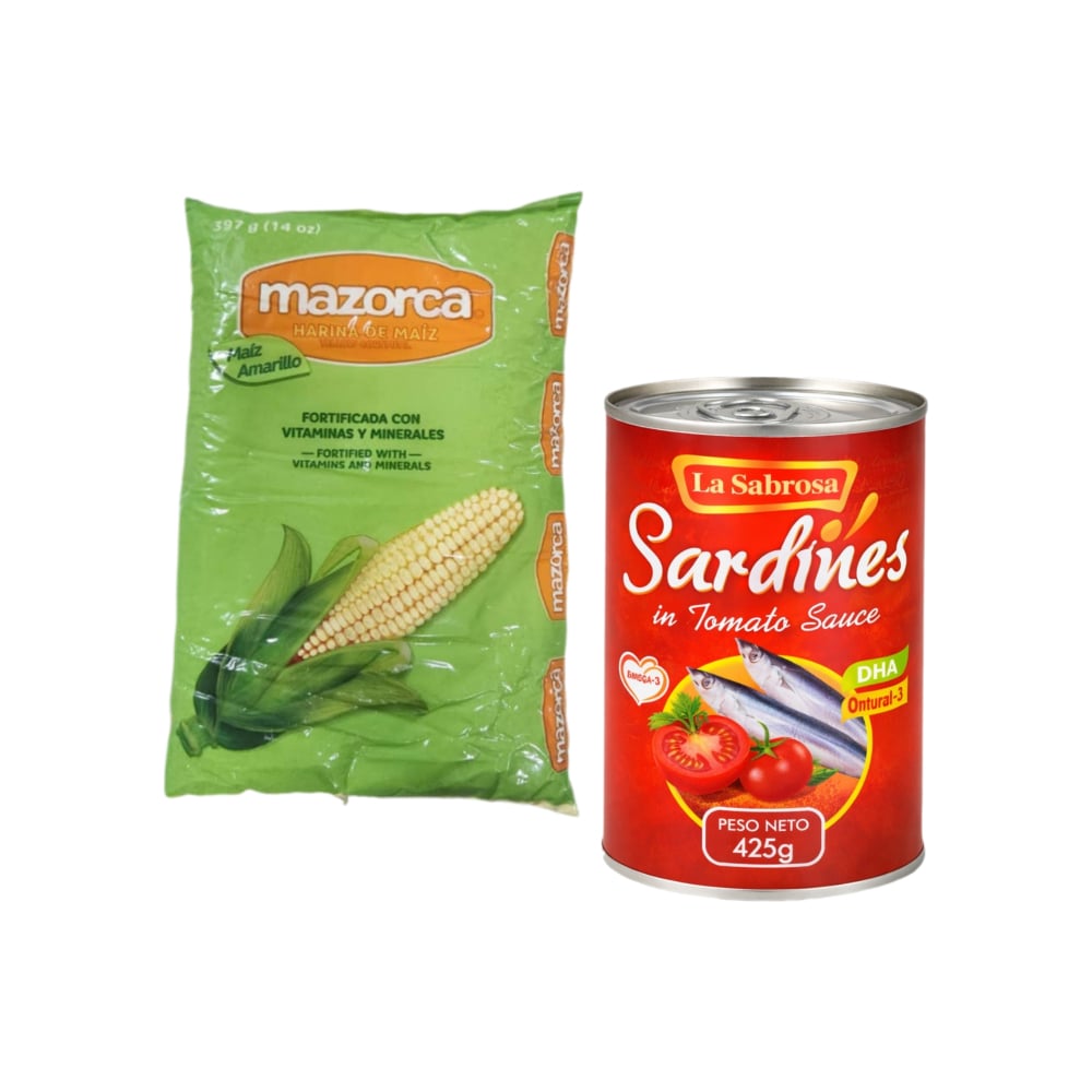 Harina de maíz  + Sardinas en salsa de tomate - Imagen 1