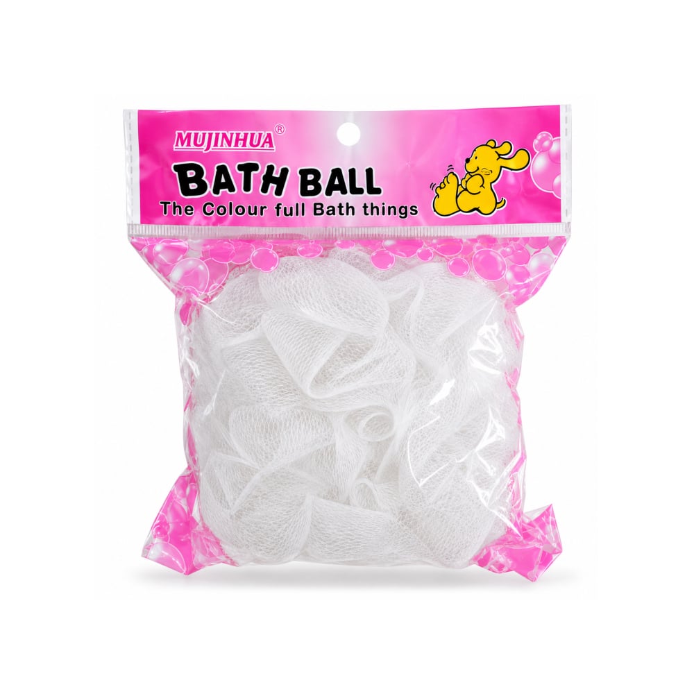 Esponja de baño tipo malla blanca Mujinhua - Imagen 1