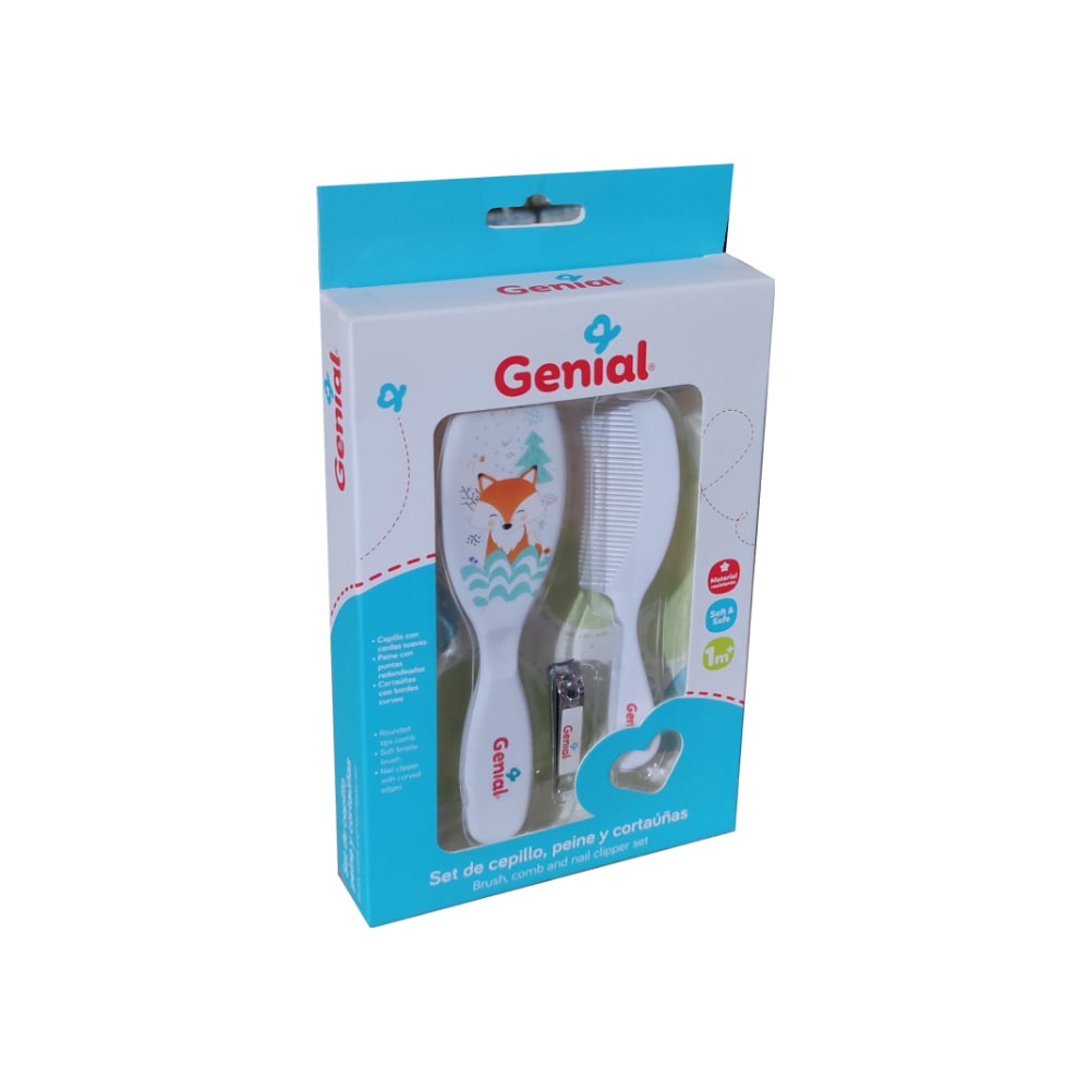 Set de cepillo, peine y corta uñas para bebé Genial - Imagen 1