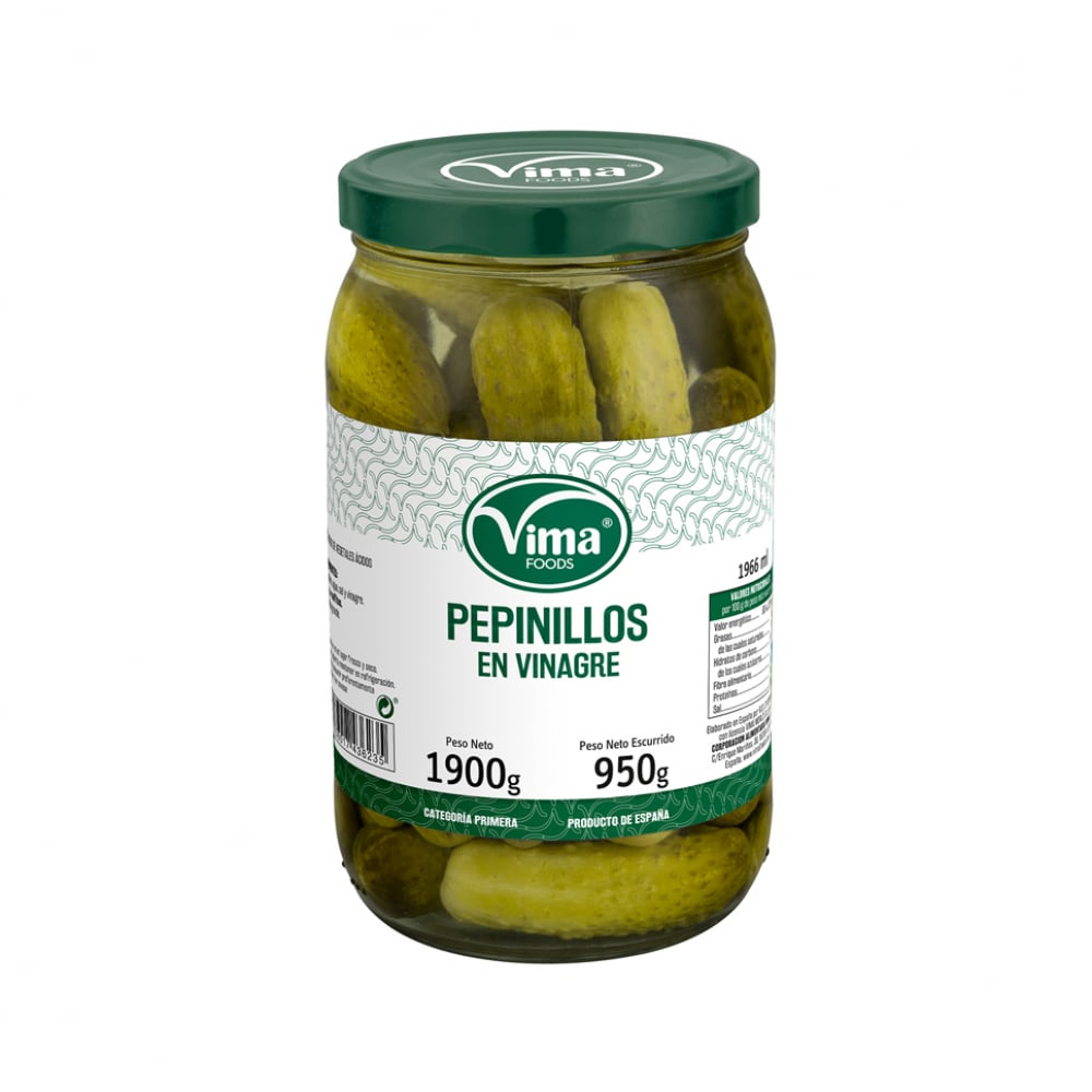 Pepinillos en vinagre Vima Foods (1.9 kg / 4.18 lb) - Imagen 1