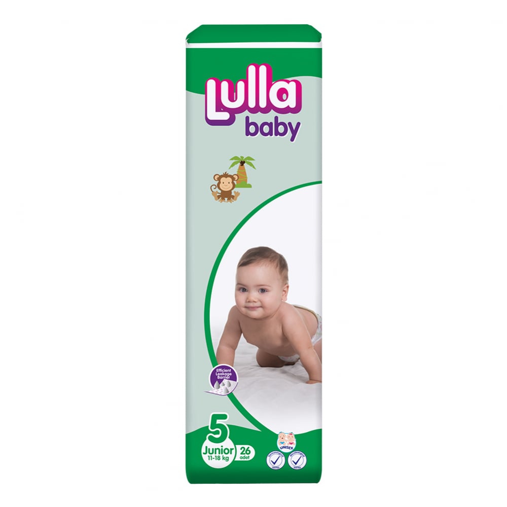 Pañales desechables para bebé etapa 5 Junior Lulla Baby (26 U) - Imagen 1