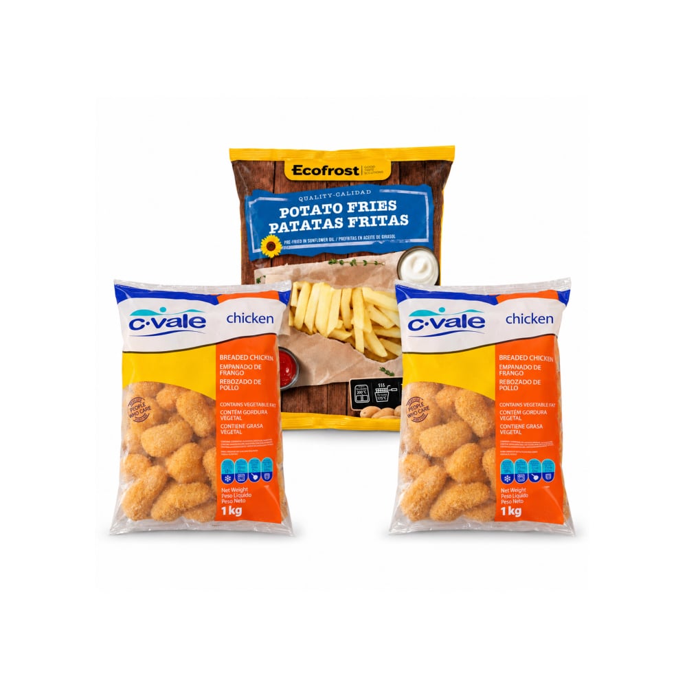 Nuggets de pollo 1kg + papas prefritas 1 kg - Imagen 1