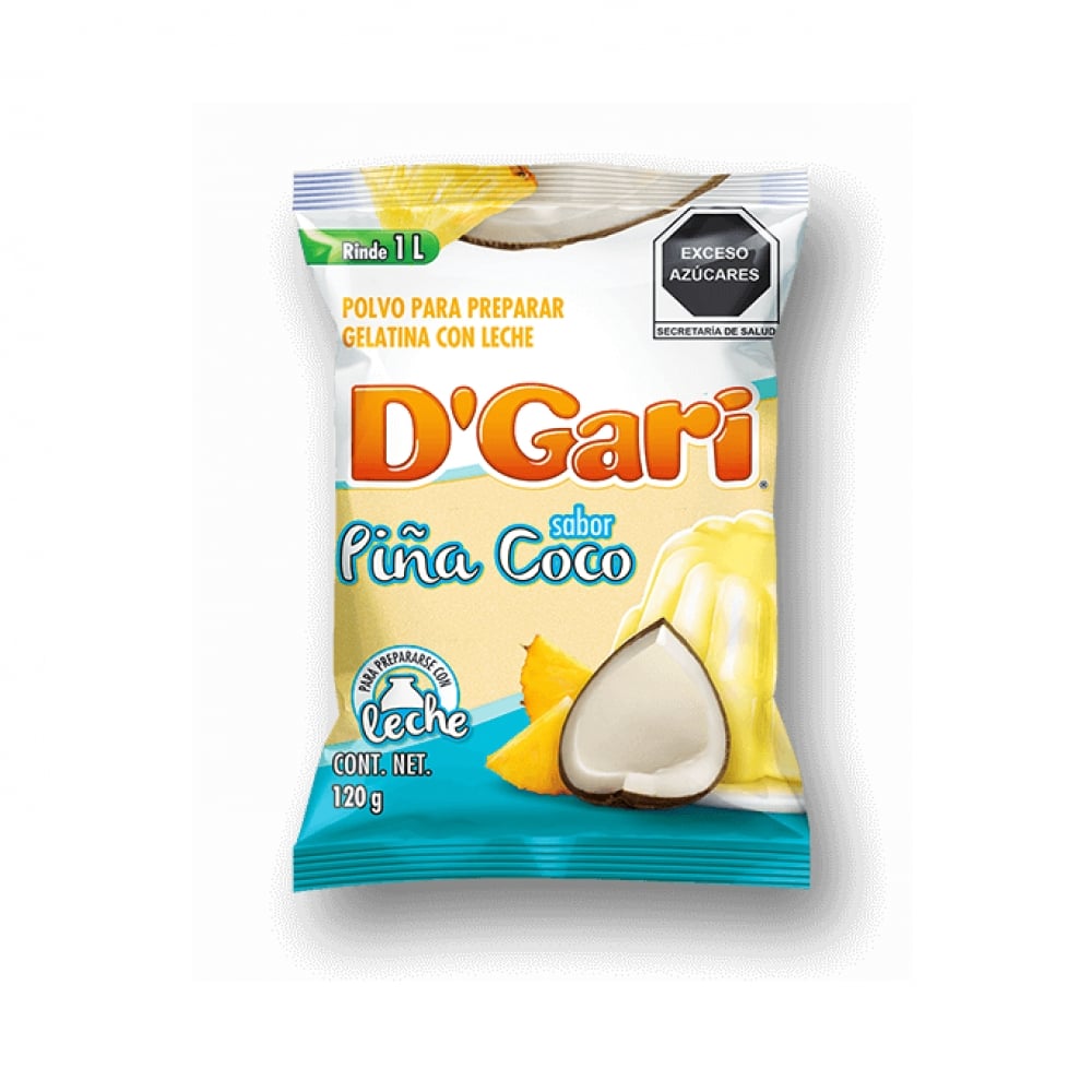 Gelatina de sabor piña coco D'Gari (120 g / 4.23 oz) - Imagen 1