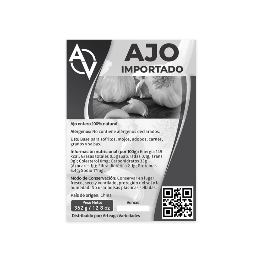Ajo importado Artega Variedades (362 g / 12.8 oz) - Imagen 1