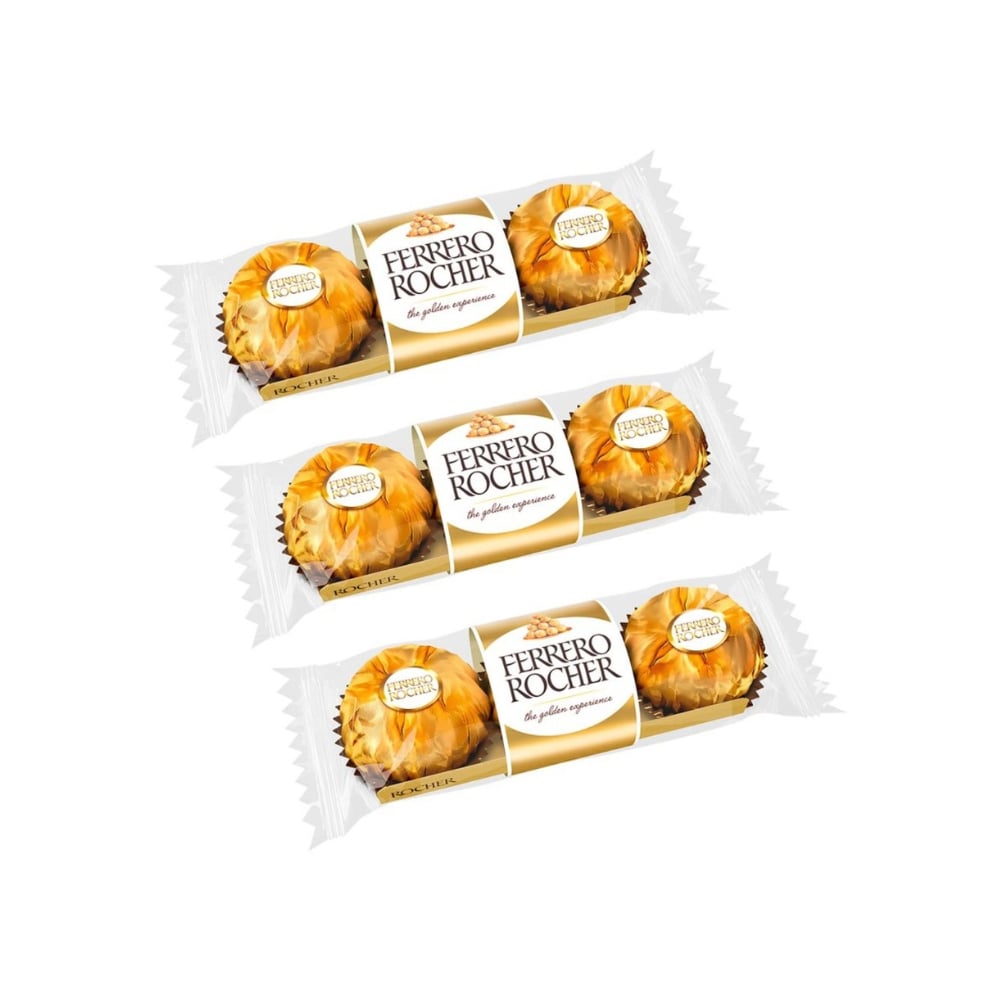 Bombones de chocolate con avellana y galleta Ferrero Rocher (3 x 37.5 g / 1.32 oz) - Imagen 1