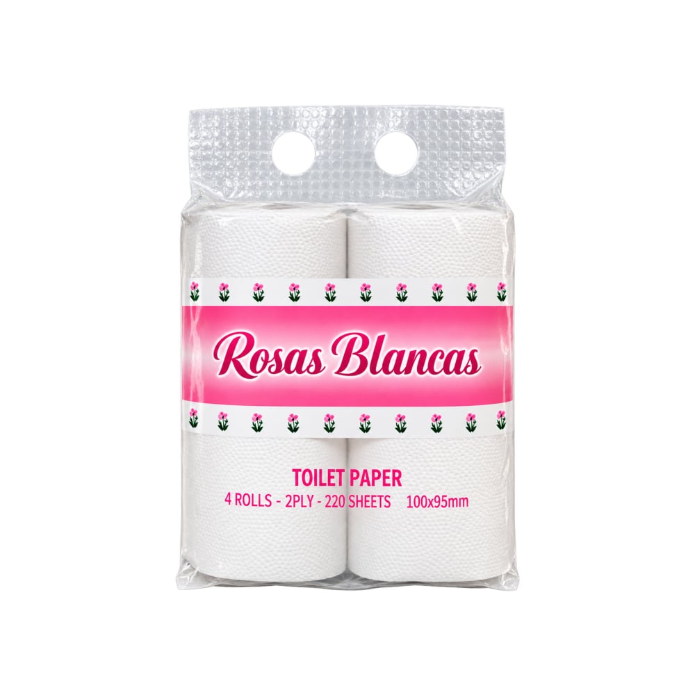 Papel higiénico 2 capas Rosas Blancas (4 U) - Imagen 1
