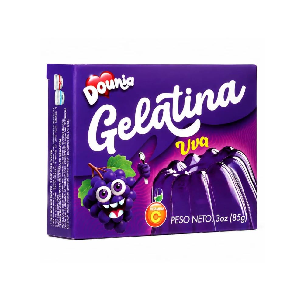 Gelatina con sabor a uva Dounia (85 g / 3 oz) - Imagen 1