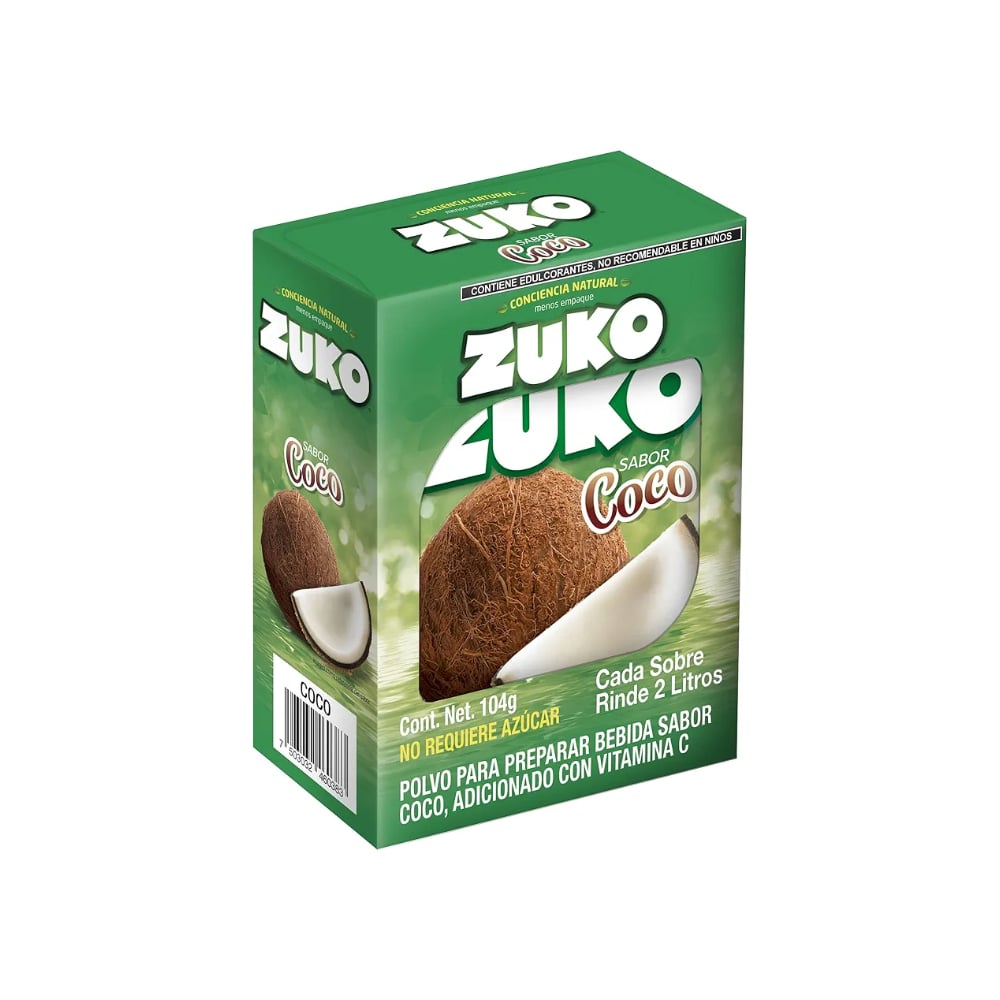 Refresco instantáneo sabor coco Zuko (104 g / 3.67 oz) - Imagen 1
