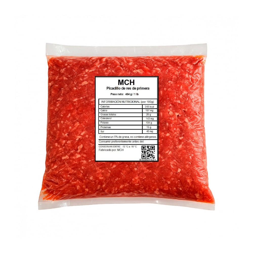 Picadillo de res de primera 5 % de grasa MCH (454 g / 1 lb) - Imagen 1