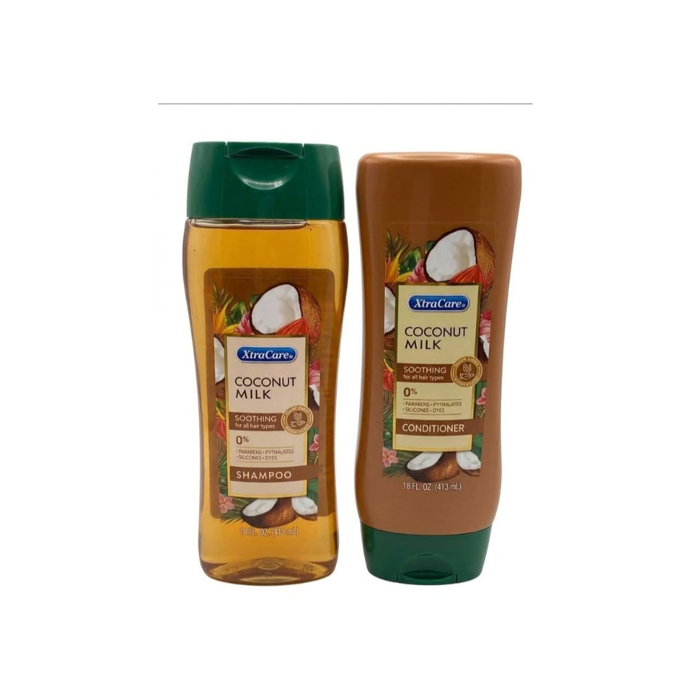 Juego de champú y acondicionador de leche de coco Xtracare (413 ml / 14 oz) - Imagen 1