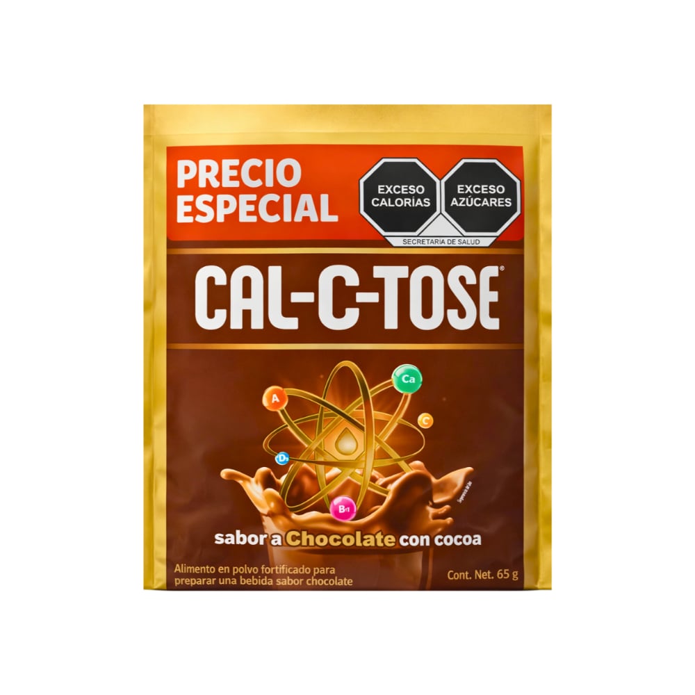 Alimento en polvo fortificado para preparar una bebida sabor a chocolate Cal-C-Tose (65 g / 2.3 oz) - Imagen 1