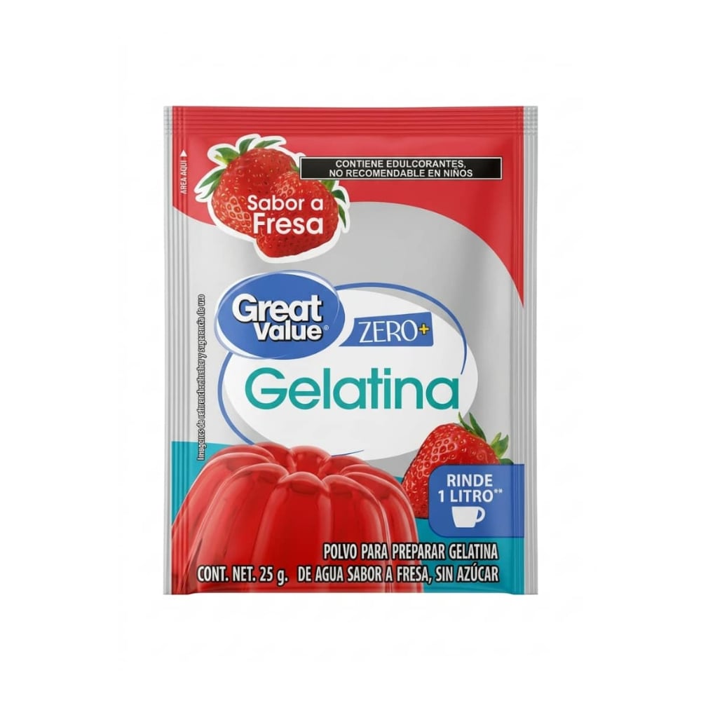 Gelatina sabor fresa Great Value (25 g / 0.88 oz) - Imagen 1