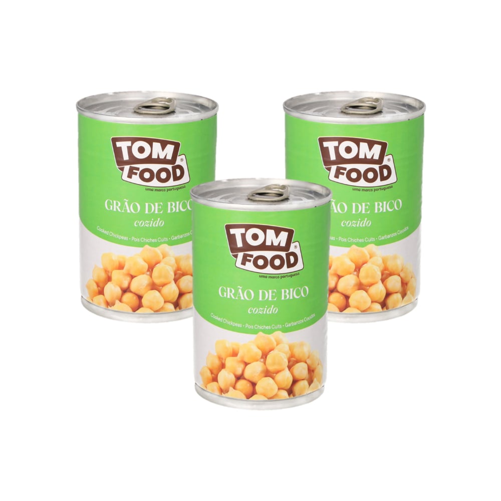 Garbanzos cocidos Tom Food (3 x 425 g / 15 oz) - Imagen 1