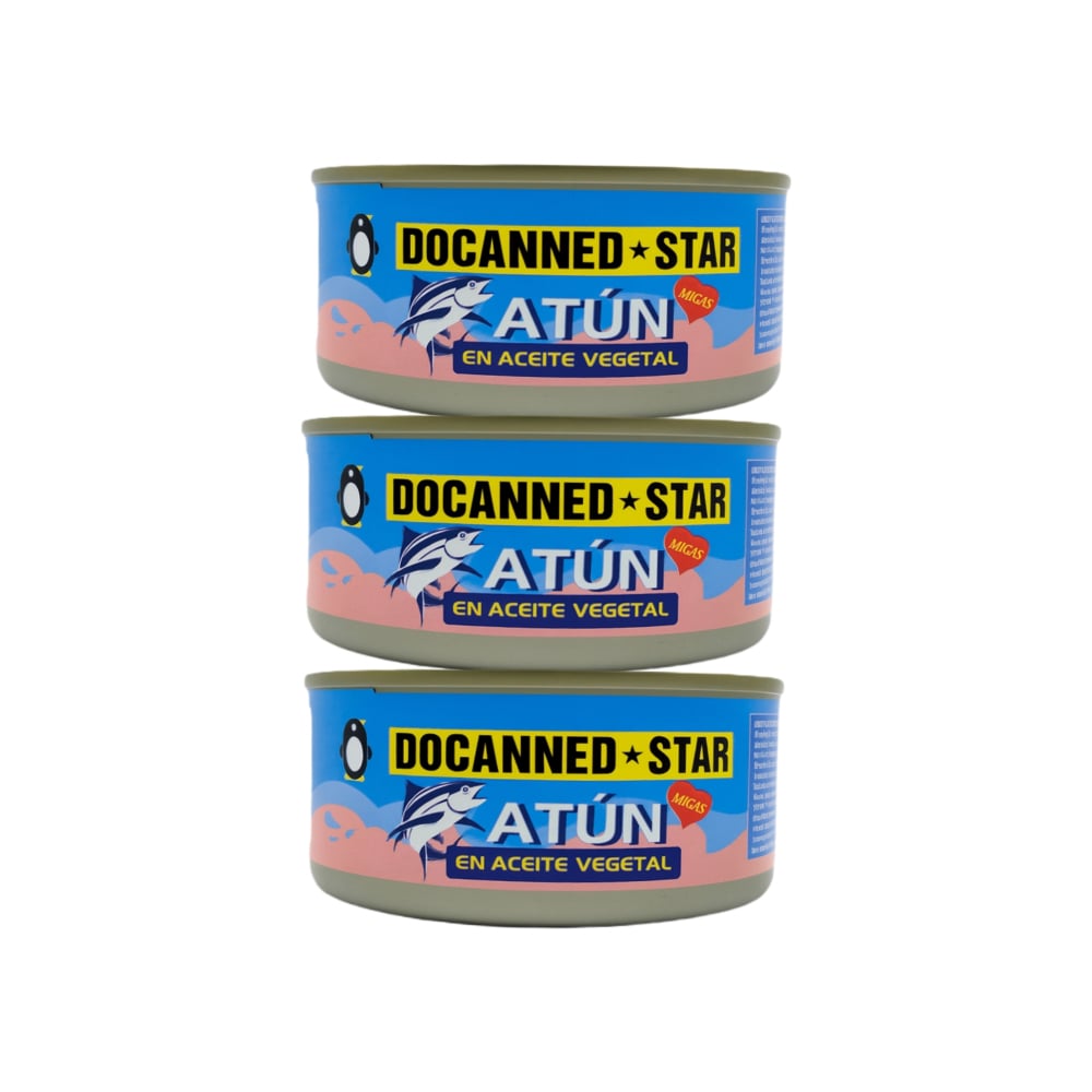 Atún en aceite vegetal Docanned Star (3 x 140 g / 4.9 oz) - Imagen 1
