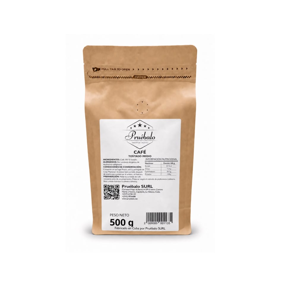 Granos de café tostado medio Pruébalo (500 g / 1.1 lb) - Imagen 1