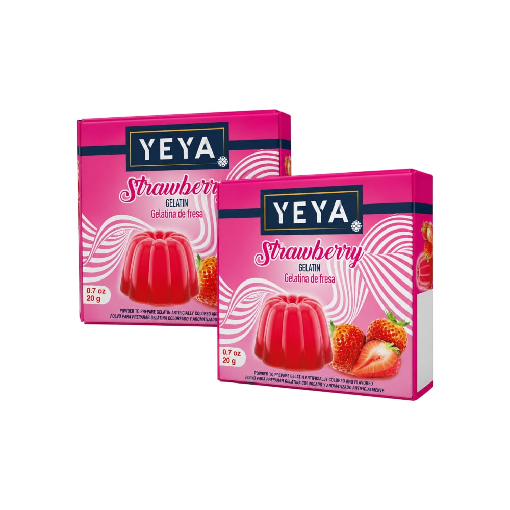 Gelatina sabor fresa YEYA (2 x 20 g) - Imagen 1